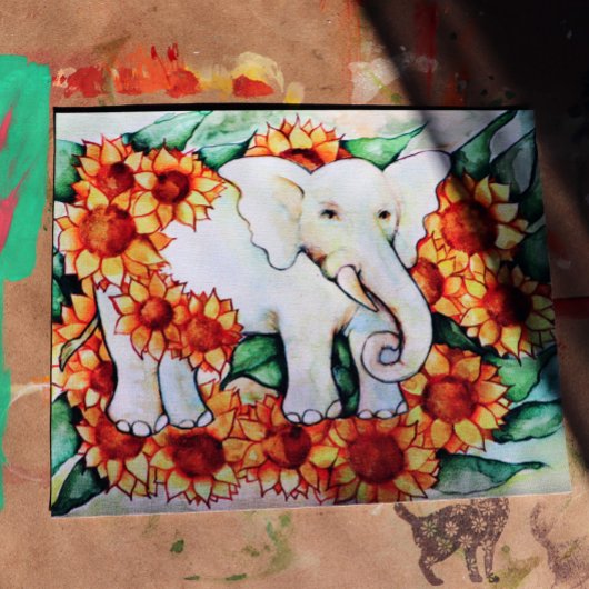 Zonnebloem Elephant Poster