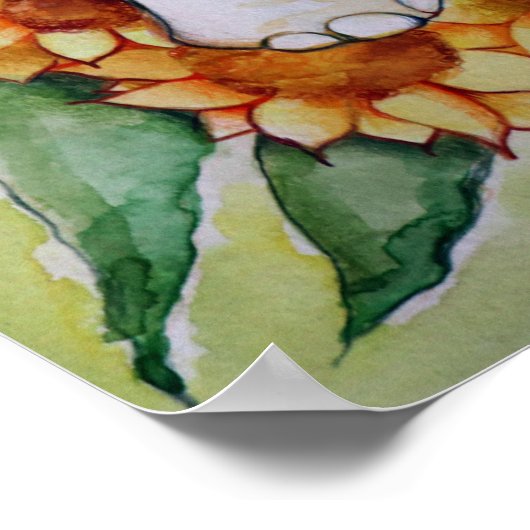 Zonnebloem Elephant Poster (Hoek)