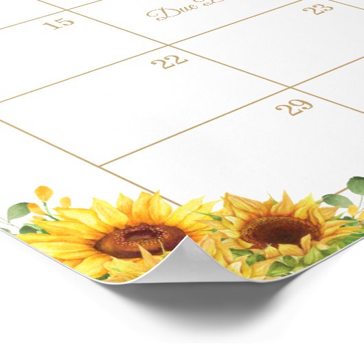 Zonnebloem Elephant Raad Baby's vervaldatum Fun Ga Poster (Hoek)