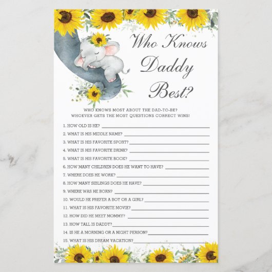 Zonnebloem Elephant Shower die papa het beste kent (Voorkant)