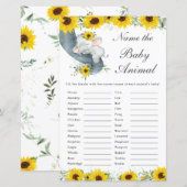 Zonnebloem Elephant Shower Name the Baby Animal (Voorkant / Achterkant)