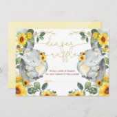 Zonnebloem Elephant Twins Greenery Diaper Raffle Informatiekaartje (Voorkant / Achterkant)