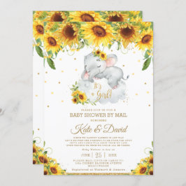 Zonnebloem Elephant Virtueel Baby shower per post Kaart