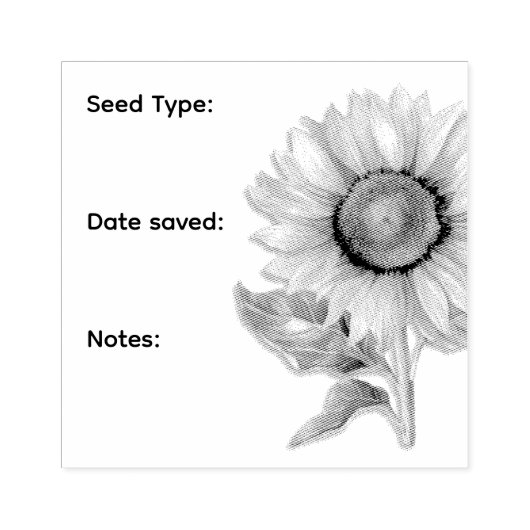 Zonnebloem elke zaad saver rubberstempel (Afrduk)