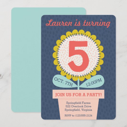 Zonnebloem, elke zondag uitnodiging (Voorkant / Achterkant)