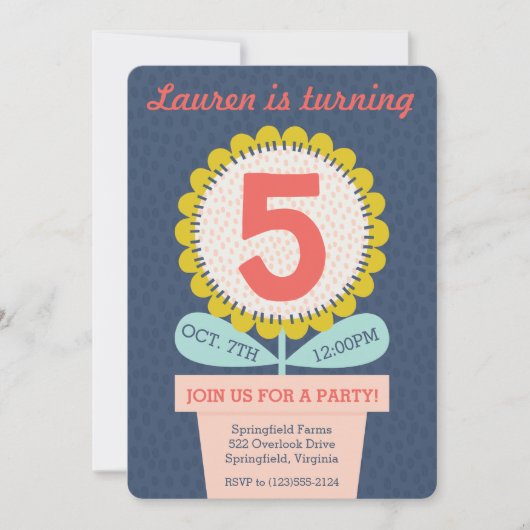 Zonnebloem, elke zondag uitnodiging (Voorkant)