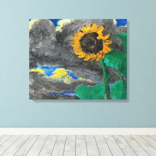 Zonnebloem | Emil Nolde | Canvas Afdruk (Insitu (Houten vloer))