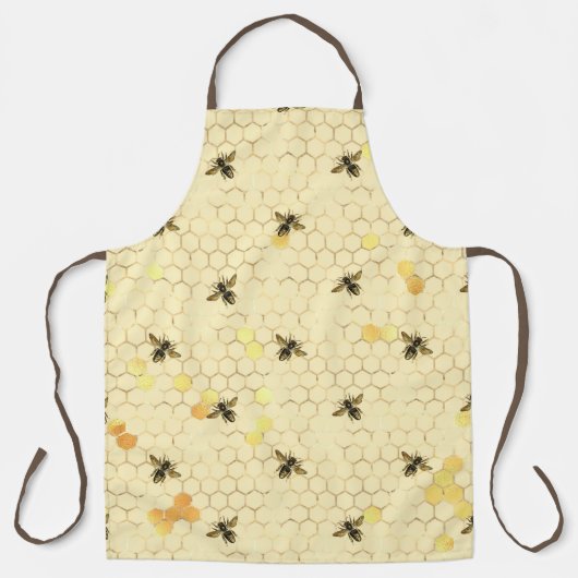 Zonnebloem en Bij Serie Design Zes Schort (Voorkant)