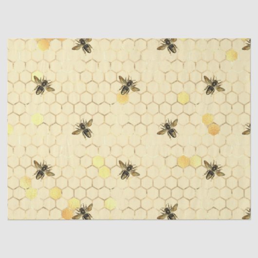 Zonnebloem en Bij Serie Design Zes Tissuepapier (Voorkant)