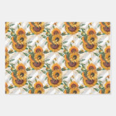 Zonnebloem en Bij Serie Ontwerp Drie Inpakpapier Vel (Voorkant)