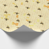 Zonnebloem en Bij Serie Ontwerp Elf Cadeaupapier (Hoek)
