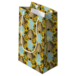 Zonnebloem en Bij Serie Ontwerp Elf Klein Cadeauzakje