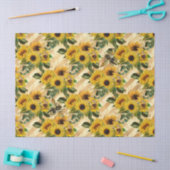 Zonnebloem en Bij Serie Ontwerp Negen Tissuepapier (Craft)