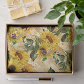 Zonnebloem en Bij Serie Ontwerp Negen Tissuepapier (Geschenk)