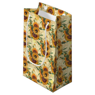 Zonnebloem en Bij Serie Ontwerp Twee Klein Cadeauzakje