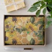 Zonnebloem en Bij Serie Ontwerp Twee Tissuepapier (Geschenk)