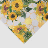 Zonnebloem en Bij Serie Ontwerp Vier Tissuepapier (Detail)