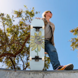 Zonnebloem en bij Skateboard