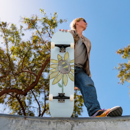 Zonnebloem en bij Skateboard (Buiten 1)