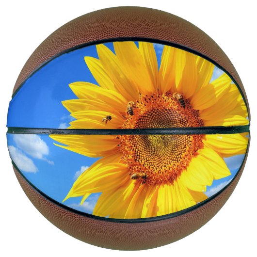 Zonnebloem en bijen basketbal (Voorkant)