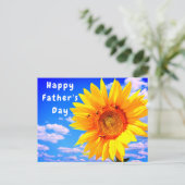 Zonnebloem en bijen Blue Sky Vaderdag Kaart (Staand voorkant)