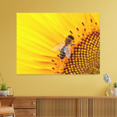 Zonnebloem en bijen canvas afdruk (Insitu (Woonkamer))