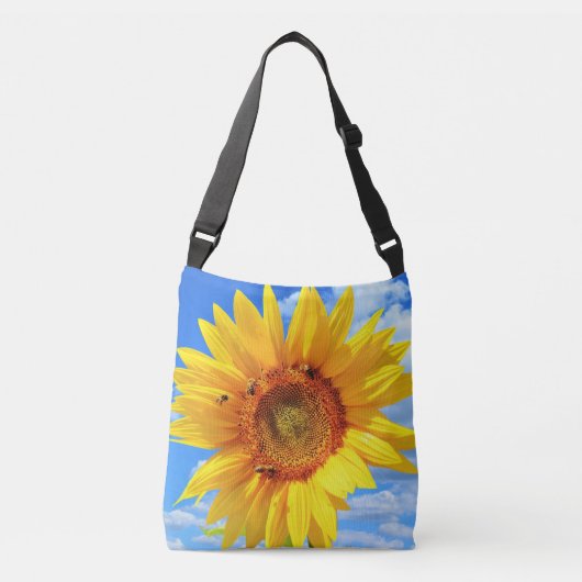 Zonnebloem en bijen Crossbody Bag Tas (Voorkant)
