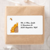 Zonnebloem en bijen etiket (Insitu)