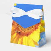 Zonnebloem en bijen geven de voorkeur aan dozen bedankdoosjes (Voorkant Zijde)