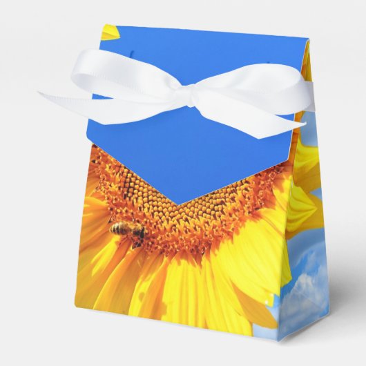 Zonnebloem en bijen geven de voorkeur aan dozen bedankdoosjes (Voorkant Zijde)