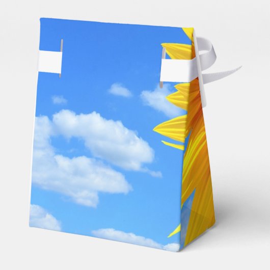 Zonnebloem en bijen geven de voorkeur aan dozen bedankdoosjes (Achterkant)