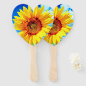 Zonnebloem en Bijen Handventilatoren Handwaaier (Voorkant en achterkant)