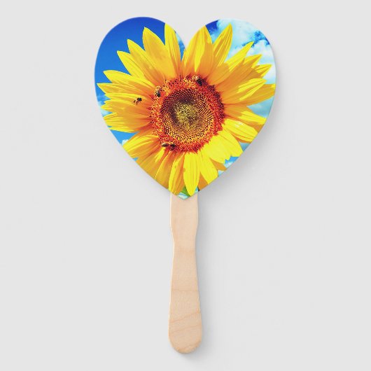 Zonnebloem en Bijen Handventilatoren Handwaaier (Voorkant)