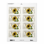 Zonnebloem en Bijen Honing Etiket Gestippelde Rand (Full Sheet)