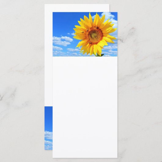 Zonnebloem en bijen in het menu Blue Sky Summer (Voorkant / Achterkant)