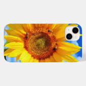 Zonnebloem en bijen iPhone Case (Achterkant (horizontaal))