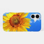 Zonnebloem en bijen iPhone Case 16 Hoesje (Achterkant horizontaal)