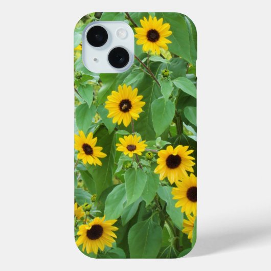 Zonnebloem en bijen iPhone/iPad case (Achterkant)