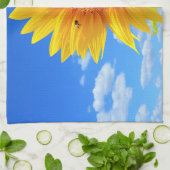 Zonnebloem en bijen keukenhanddoek (Gevouwen)