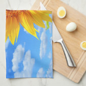 Zonnebloem en bijen keukenhanddoek (Quarter Fold)