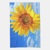 Zonnebloem en bijen keukenhanddoek (Verticaal)