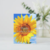 Zonnebloem en bijen Moederdag Briefkaart (Staand voorkant)