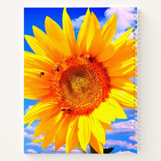 Zonnebloem en bijen Notitieboek (Achterkant)