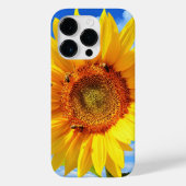 Zonnebloem en bijen op Blue Sky iPhone Case Gift (Achterkant)