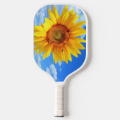 Zonnebloem en bijen op Blue Sky Pickleball Paddle (Achterkant)
