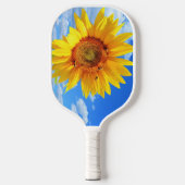 Zonnebloem en bijen op Blue Sky Pickleball Paddle (Voorkant)
