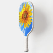 Zonnebloem en bijen op Blue Sky Pickleball Paddle (Links)