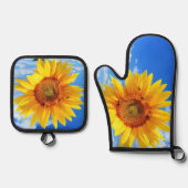Zonnebloem en bijen Oven Mitt & Pot Holder Set (Voorkant)