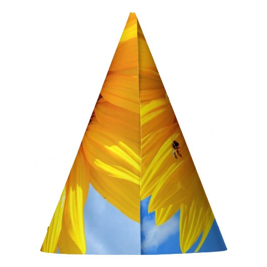 Zonnebloem en bijen partij Pet Feesthoedjes (Achterkant)