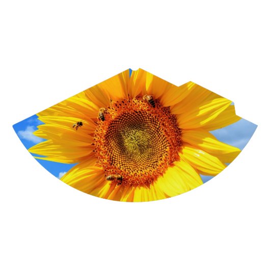 Zonnebloem en bijen partij Pet Feesthoedjes (Voorkant)